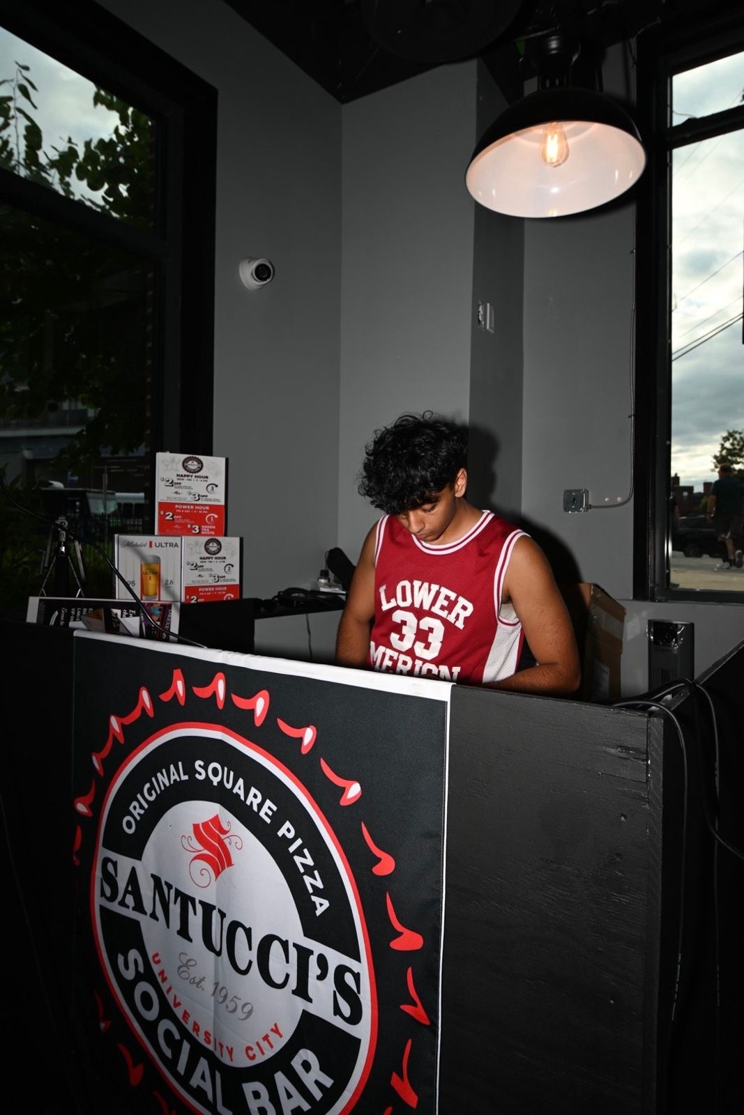 DJ booth at Santucci's Social Bar, University City
